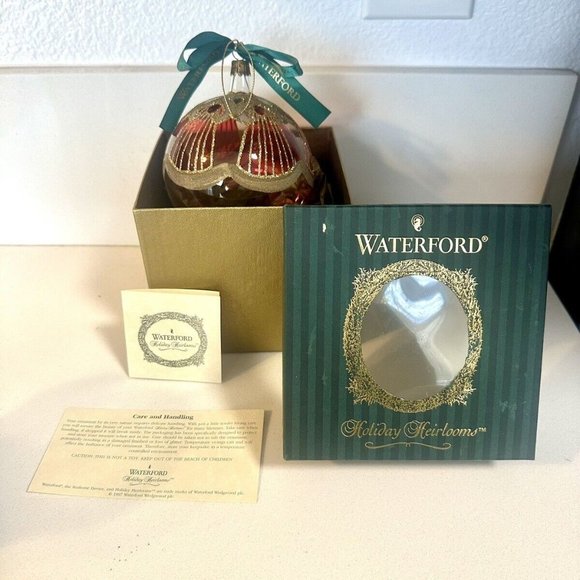 Waterford Holiday Heirlooms‎ Peacock Ball Ornament New in Box Mouth Blown 1997 - Picture 1 of 9